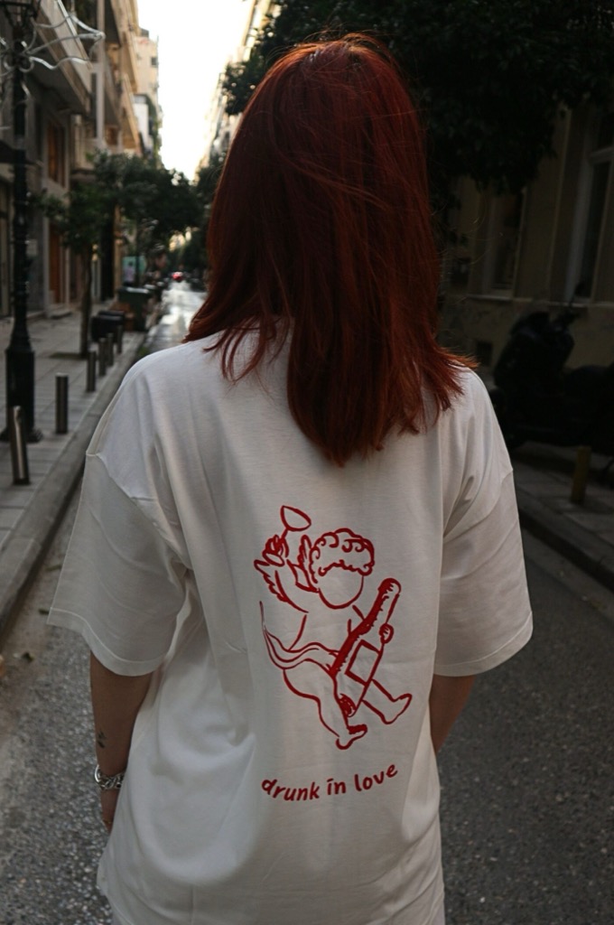 Drunk in Love off-white T-shirt detail view