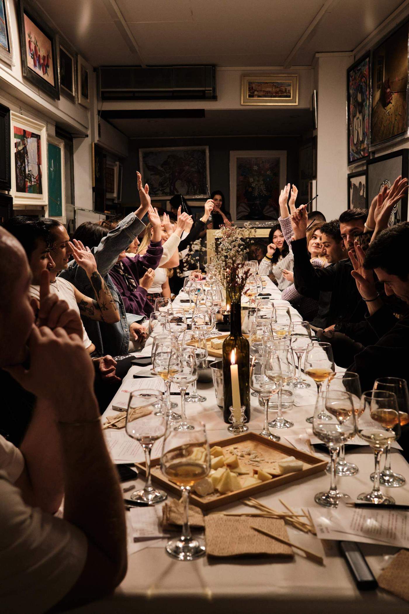 Energetic tasting at art gallery