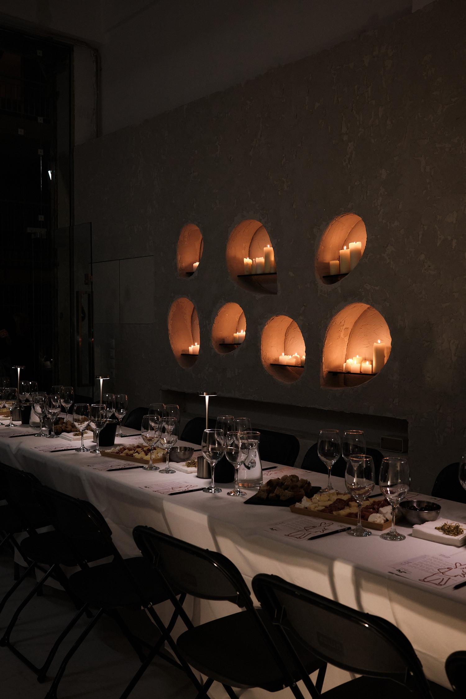 Candlelit wall niches